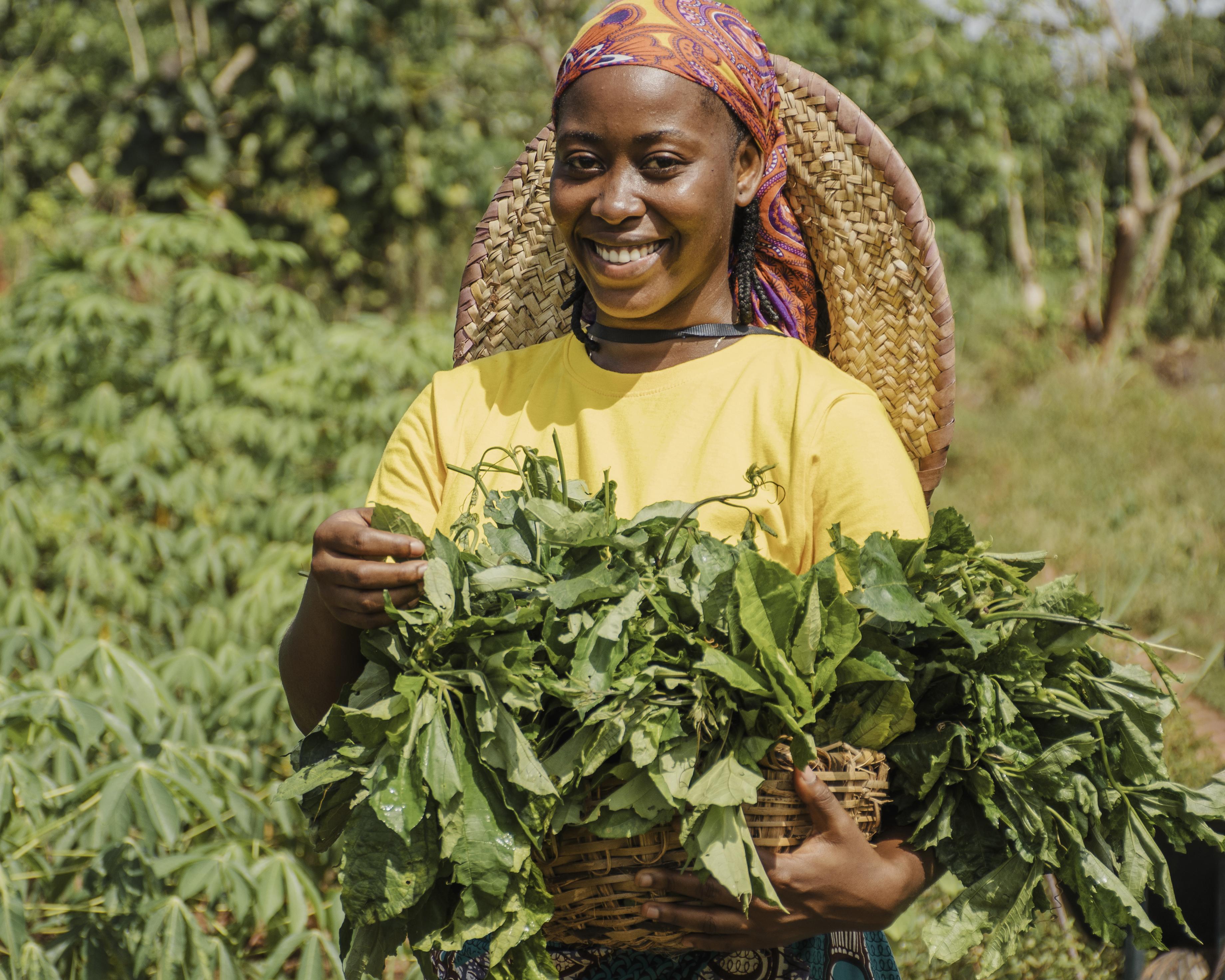 Nigerian farmer with fresh produce